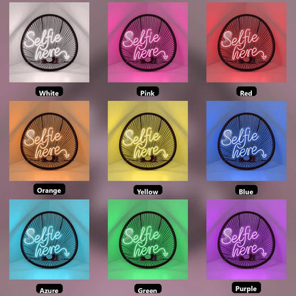 Selfie Here LED Neon Sign Wall Decor - Shineneon