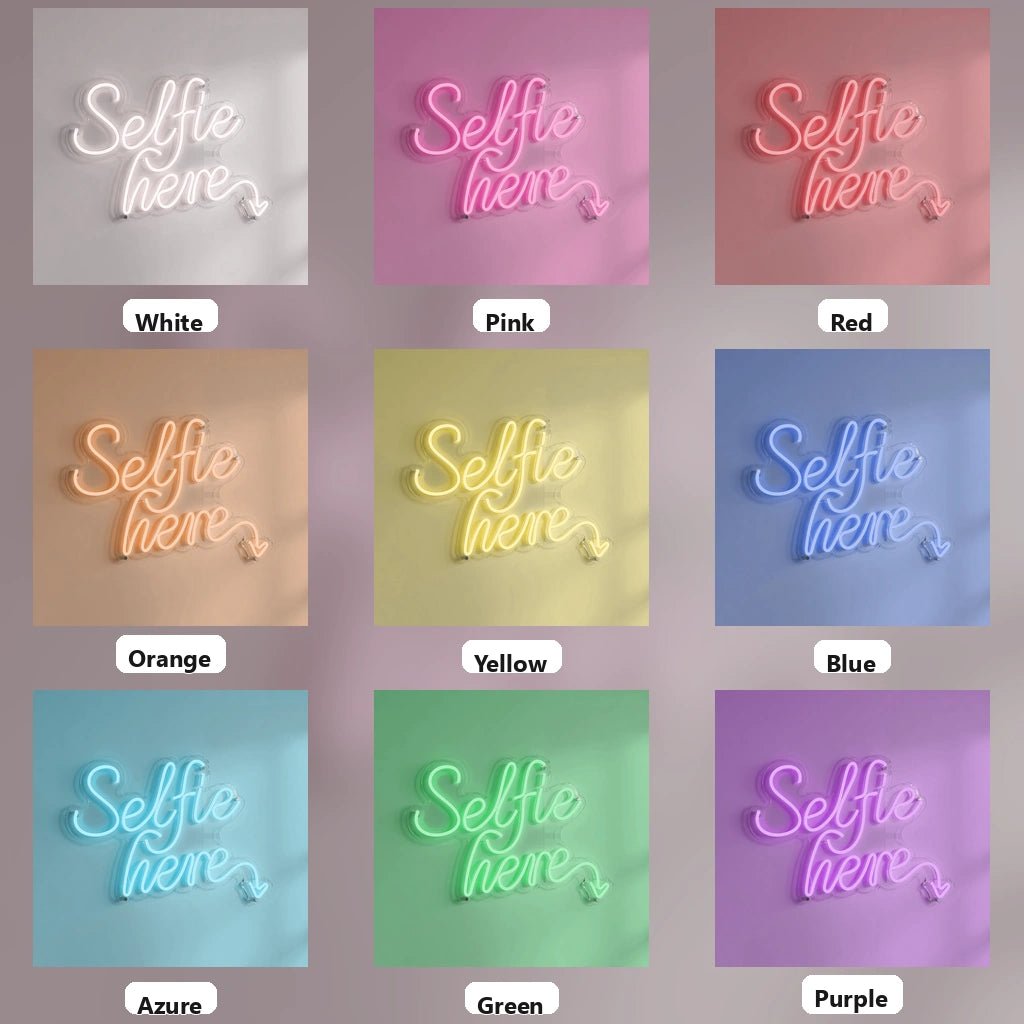 Selfie Here LED Neon Sign Wall Neon Sign - Shineneon