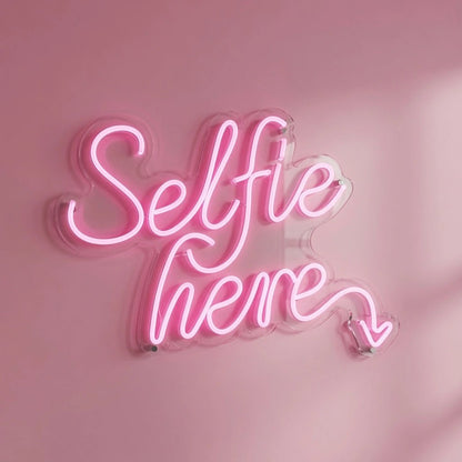 Selfie Here LED Neon Sign Wall Neon Sign - Shineneon
