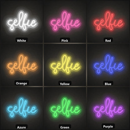 Selfie LED Neon Sign Garage Man Cave Neon Sign color grid