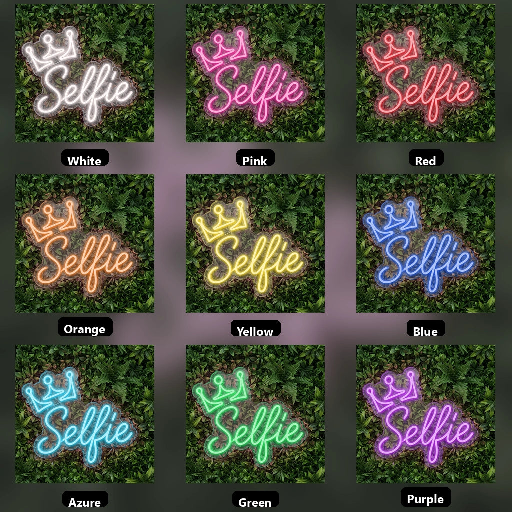 Selfie Wall Decor LED Neon Sign - 05 Color Grid