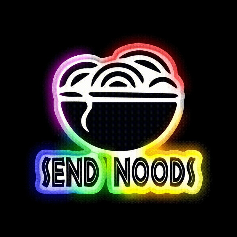Send Noods Cool Funny Gift Led Neon Sign Chinese Food Rgb Color