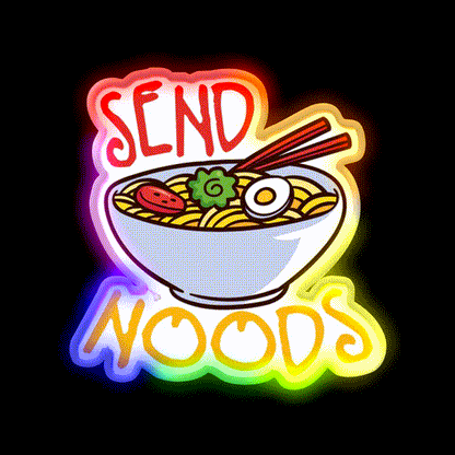 Send Noods Cool Funny Gift Led Neon Sign Chinese Food Wall Art Rgb Color