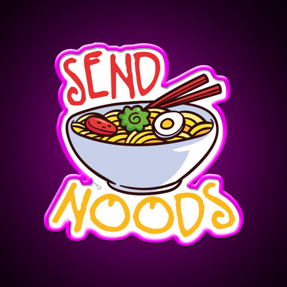 Send Noods Cool Funny Gift Led Neon Sign Chinese Food Wall Art Rgb Color