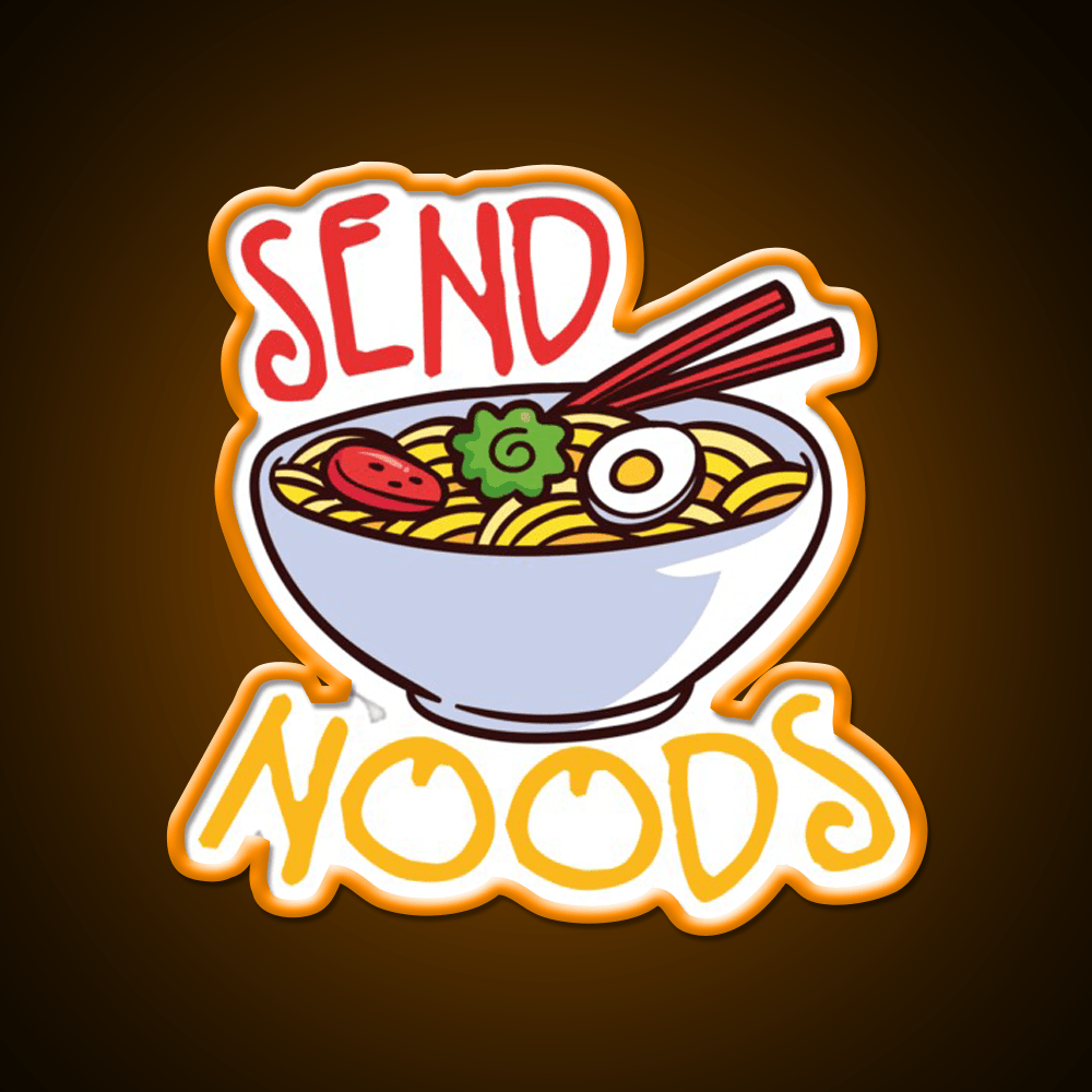 Send Noods Cool Funny Gift Led Neon Sign Chinese Food Wall Art Rgb Color - Shineneon