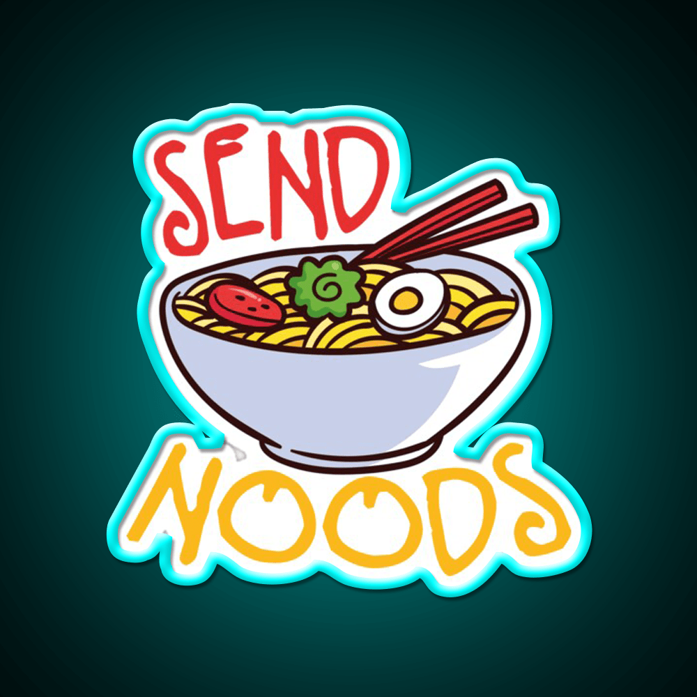 Send Noods Cool Funny Gift Led Neon Sign Chinese Food Wall Art Rgb Color - Shineneon