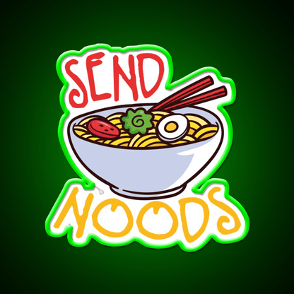 Send Noods Cool Funny Gift Led Neon Sign Chinese Food Wall Art Rgb Color - Shineneon