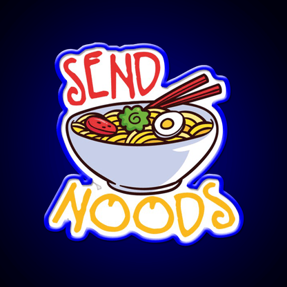 Send Noods Cool Funny Gift Led Neon Sign Chinese Food Wall Art Rgb Color - Shineneon