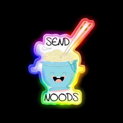 Send Noods Cool Funny Gift Led Neon Sign Chinese Food Wall Decor Rgb Color