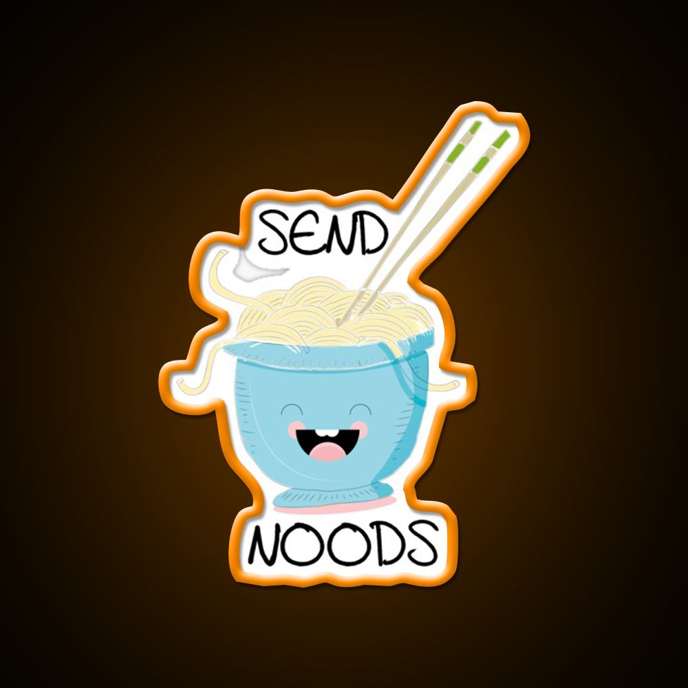 Send Noods Cool Funny Gift Led Neon Sign Chinese Food Wall Decor Rgb Color