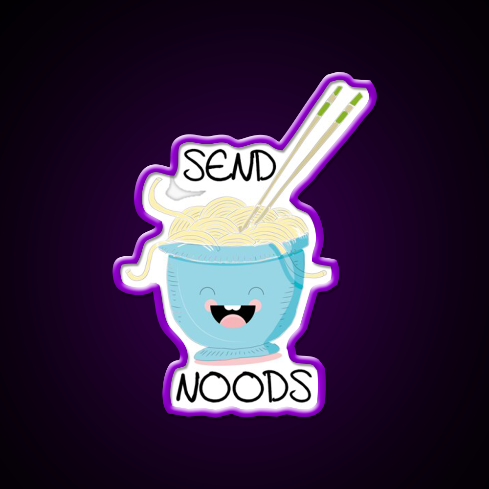 Send Noods Cool Funny Gift Led Neon Sign Chinese Food Wall Decor Rgb Color