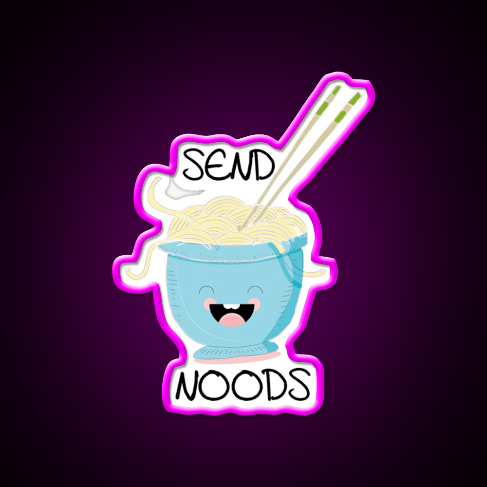 Send Noods Cool Funny Gift Led Neon Sign Chinese Food Wall Decor Rgb Color - Shineneon