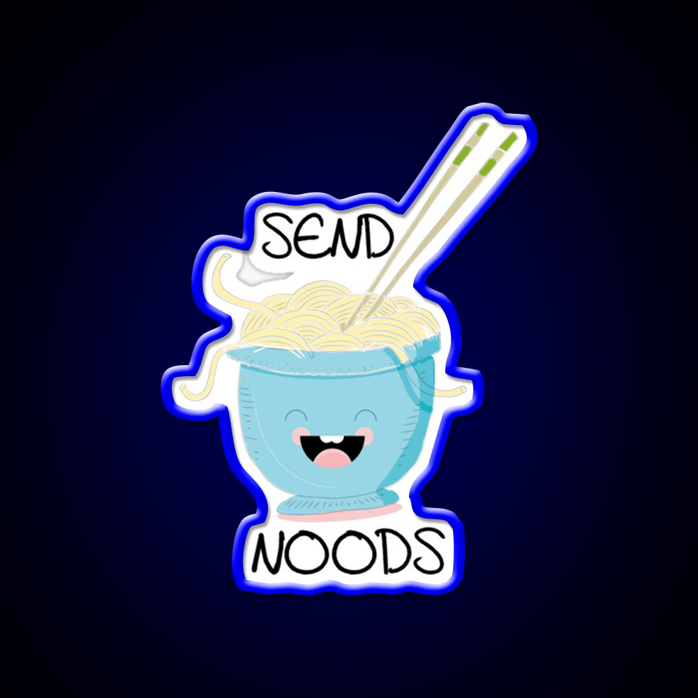 Send Noods Cool Funny Gift Led Neon Sign Chinese Food Wall Decor Rgb Color - Shineneon