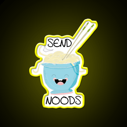 Send Noods Cool Funny Gift Led Neon Sign Chinese Food Wall Decor Rgb Color - Shineneon
