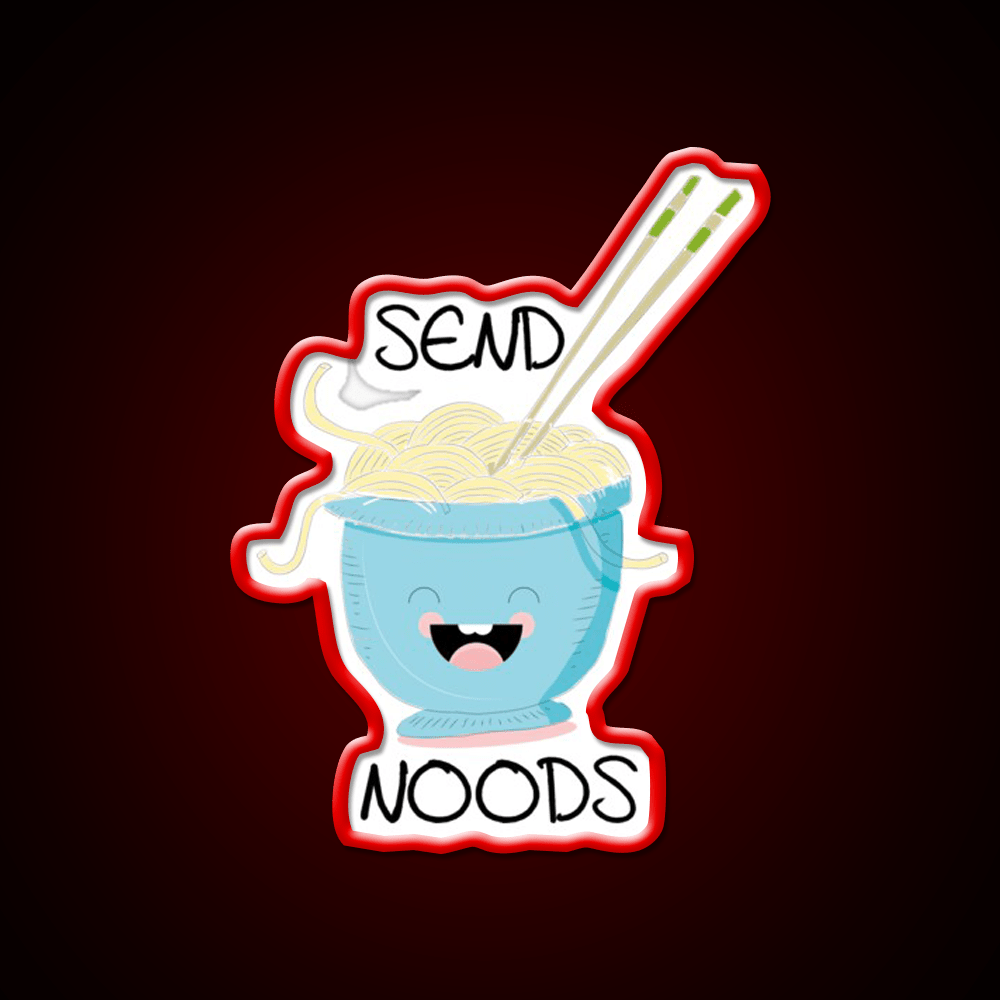 Send Noods Cool Funny Gift Led Neon Sign Chinese Food Wall Decor Rgb Color - Shineneon