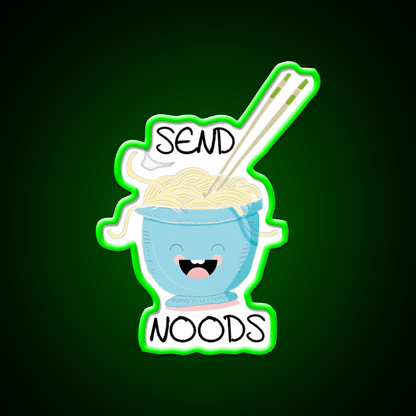 Send Noods Cool Funny Gift Led Neon Sign Chinese Food Wall Decor Rgb Color - Shineneon
