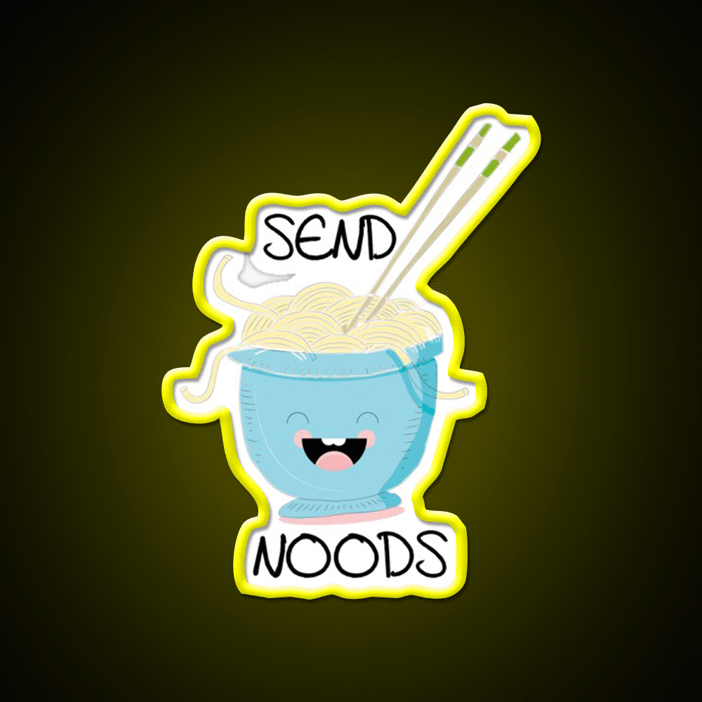 Send Noods Cool Funny Gift Led Neon Sign Chinese Food Wall Decor Rgb Color
