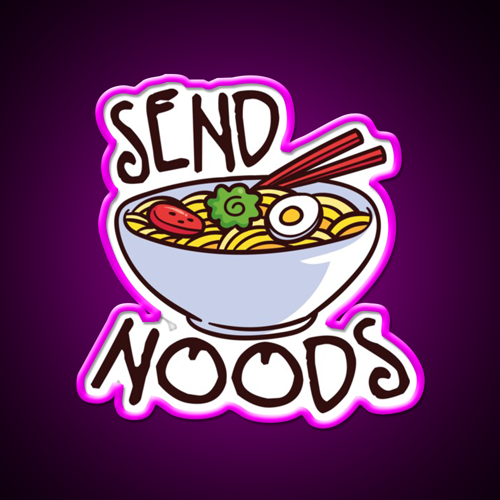 Send Noods Cool Funny Gift Led Neon Sign Chinese Food Wall Neon Sign Rgb Color