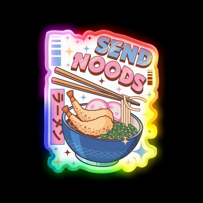Send Noods Food Japanese Led Neon Sign Chinese Food Rgb Color