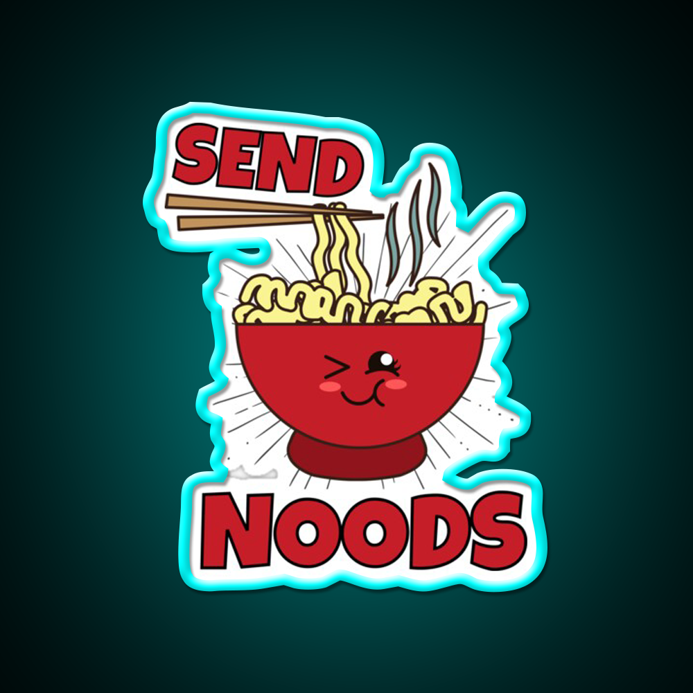 Send Noods Funny Led Neon Sign Chinese Food Rgb Color