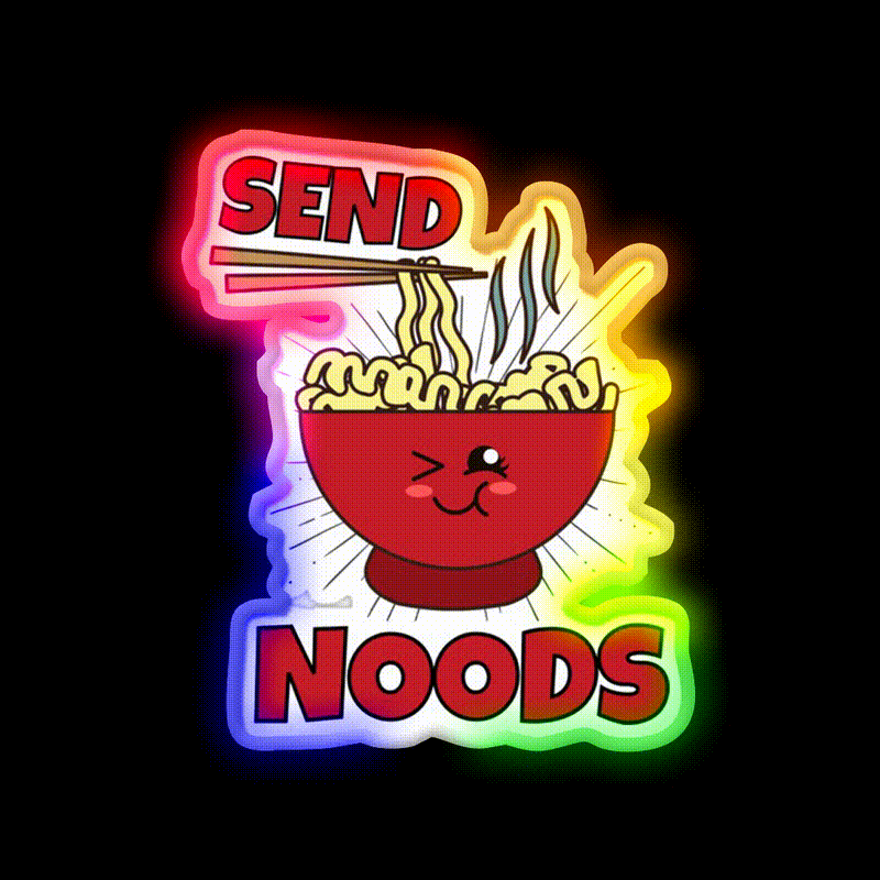 Send Noods Funny Led Neon Sign Chinese Food Rgb Color