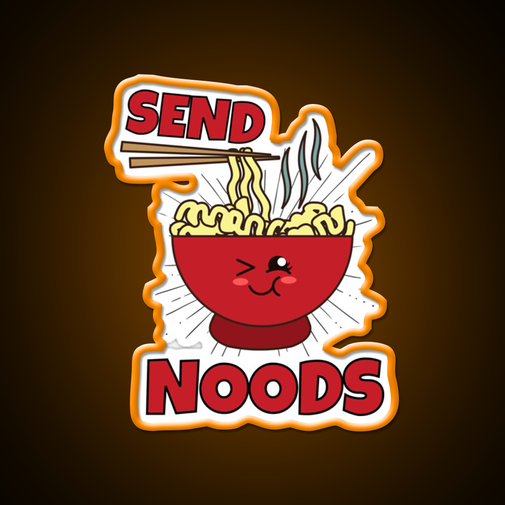 Send Noods Funny Led Neon Sign Chinese Food Rgb Color