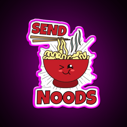 Send Noods Funny Led Neon Sign Chinese Food Rgb Color - Shineneon