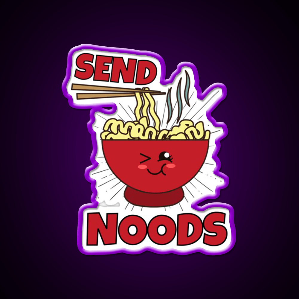 Send Noods Funny Led Neon Sign Chinese Food Rgb Color - Shineneon