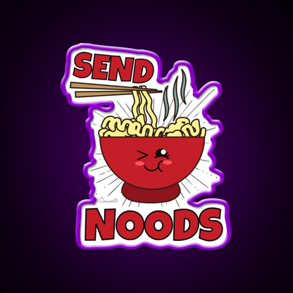 Send Noods Funny Led Neon Sign Chinese Food Rgb Color - Shineneon