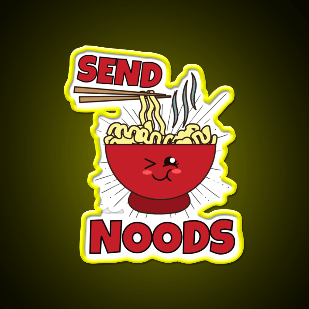 Send Noods Funny Led Neon Sign Chinese Food Rgb Color - Shineneon