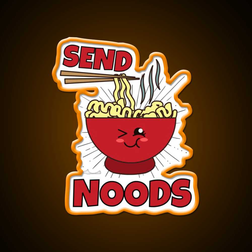 Send Noods Funny Led Neon Sign Chinese Food Rgb Color - Shineneon
