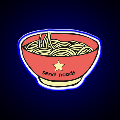 Send Noods Funny Quotes Led Neon Sign Chinese Food Rgb Color
