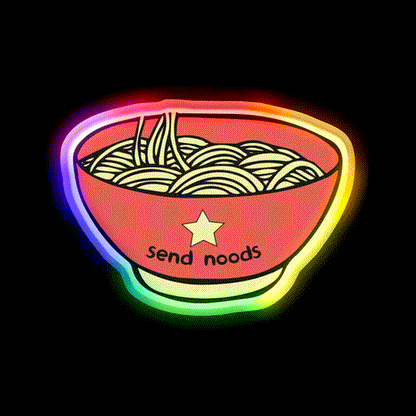 Send Noods Funny Quotes Led Neon Sign Chinese Food Rgb Color