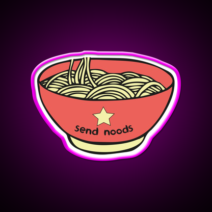 Send Noods Funny Quotes Led Neon Sign Chinese Food Rgb Color