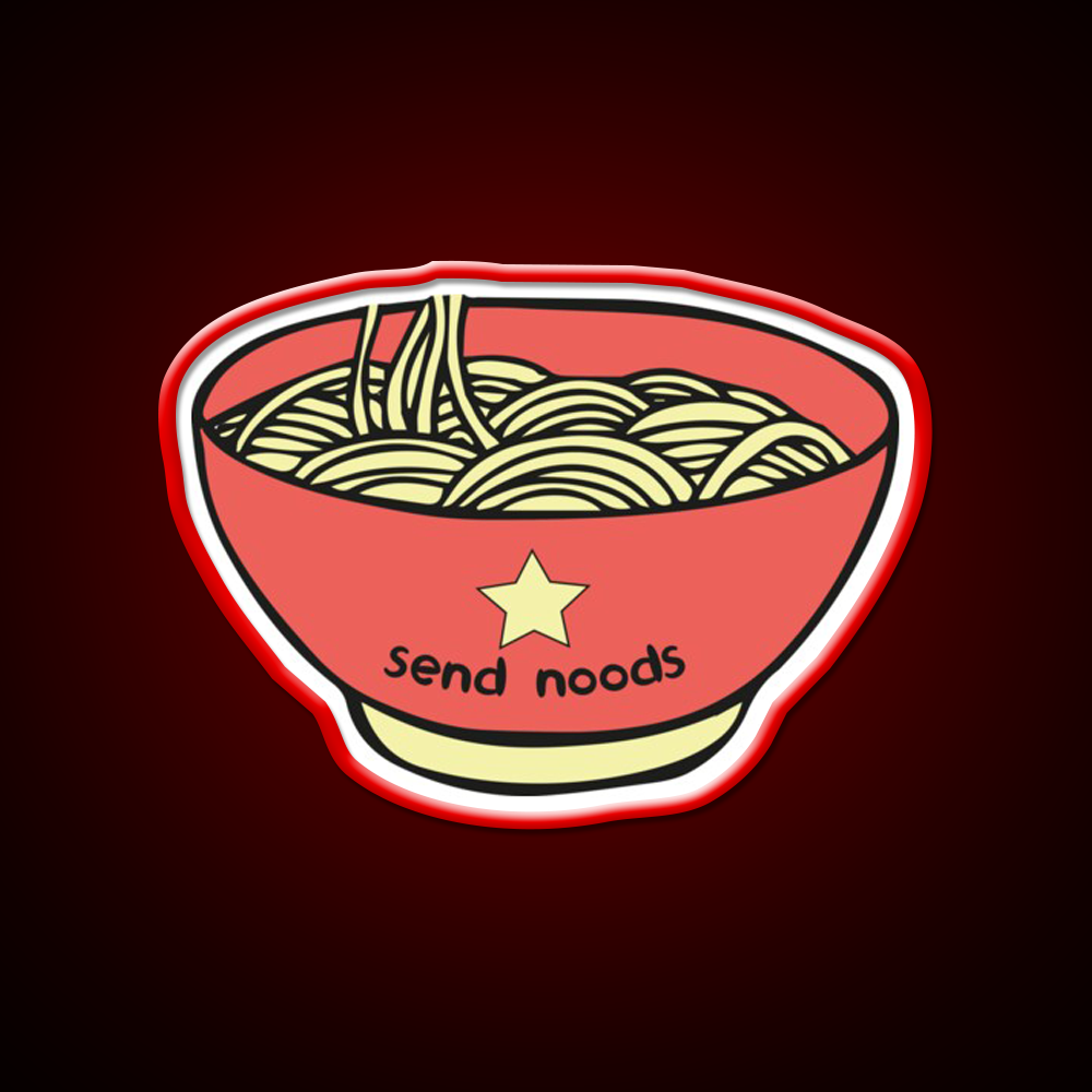 Send Noods Funny Quotes Led Neon Sign Chinese Food Rgb Color