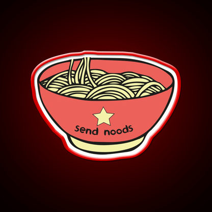 Send Noods Funny Quotes Led Neon Sign Chinese Food Rgb Color - Shineneon