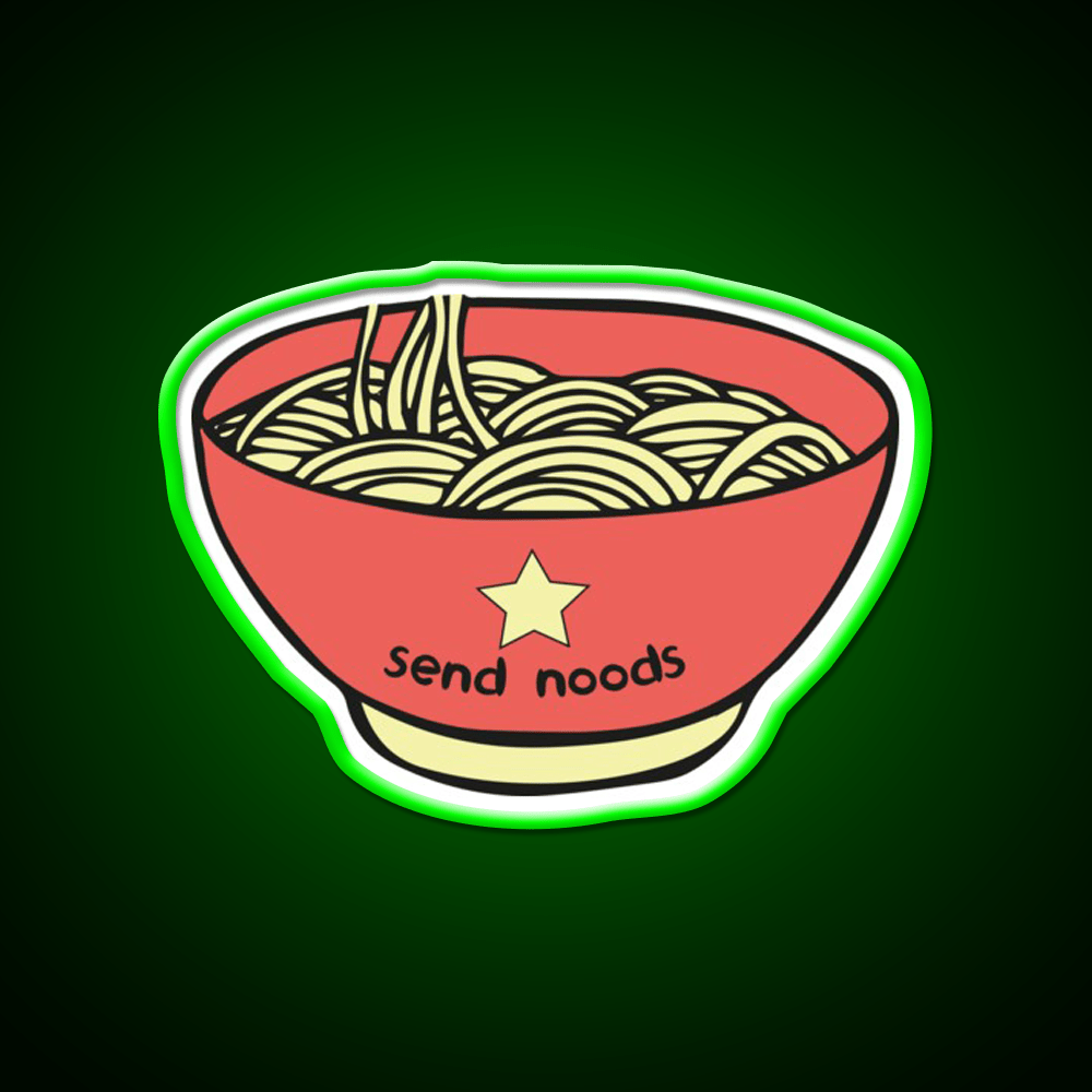 Send Noods Funny Quotes Led Neon Sign Chinese Food Rgb Color - Shineneon
