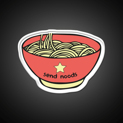 Send Noods Funny Quotes Led Neon Sign Chinese Food Rgb Color - Shineneon