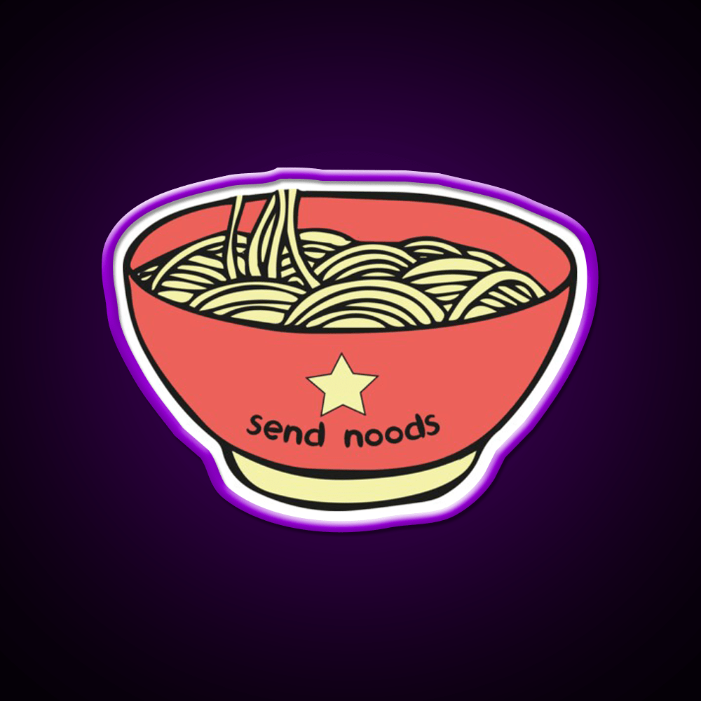 Send Noods Funny Quotes Led Neon Sign Chinese Food Rgb Color - Shineneon