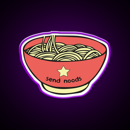 Send Noods Funny Quotes Led Neon Sign Chinese Food Rgb Color - Shineneon