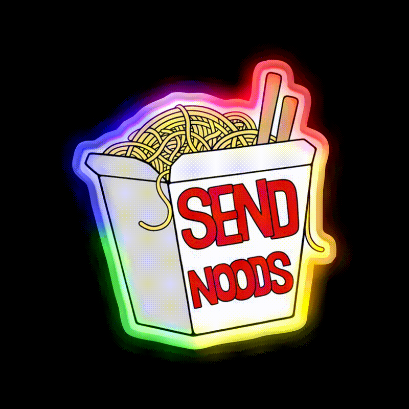Send Noods Led Neon Sign Chinese Food Wall Art Rgb Color