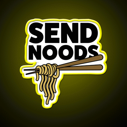 Send Noods Led Neon Sign Chinese Food Wall Decor Rgb Color - Custom LED neon sign front view