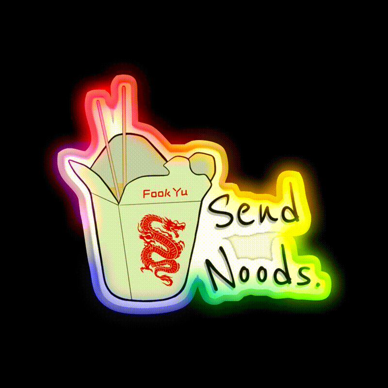 Send Noods Led Neon Sign Chinese Food Wall Neon Sign Rgb Color - LED neon sign close-up detail