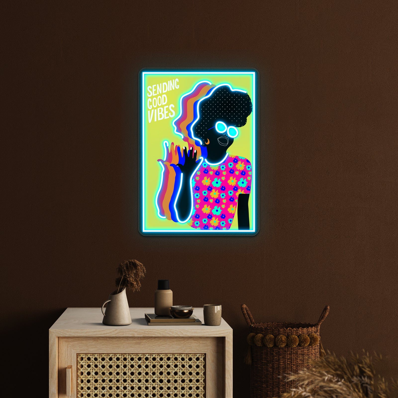 Sending Good Vibes Artwork Custom Led Signs | Shineneon