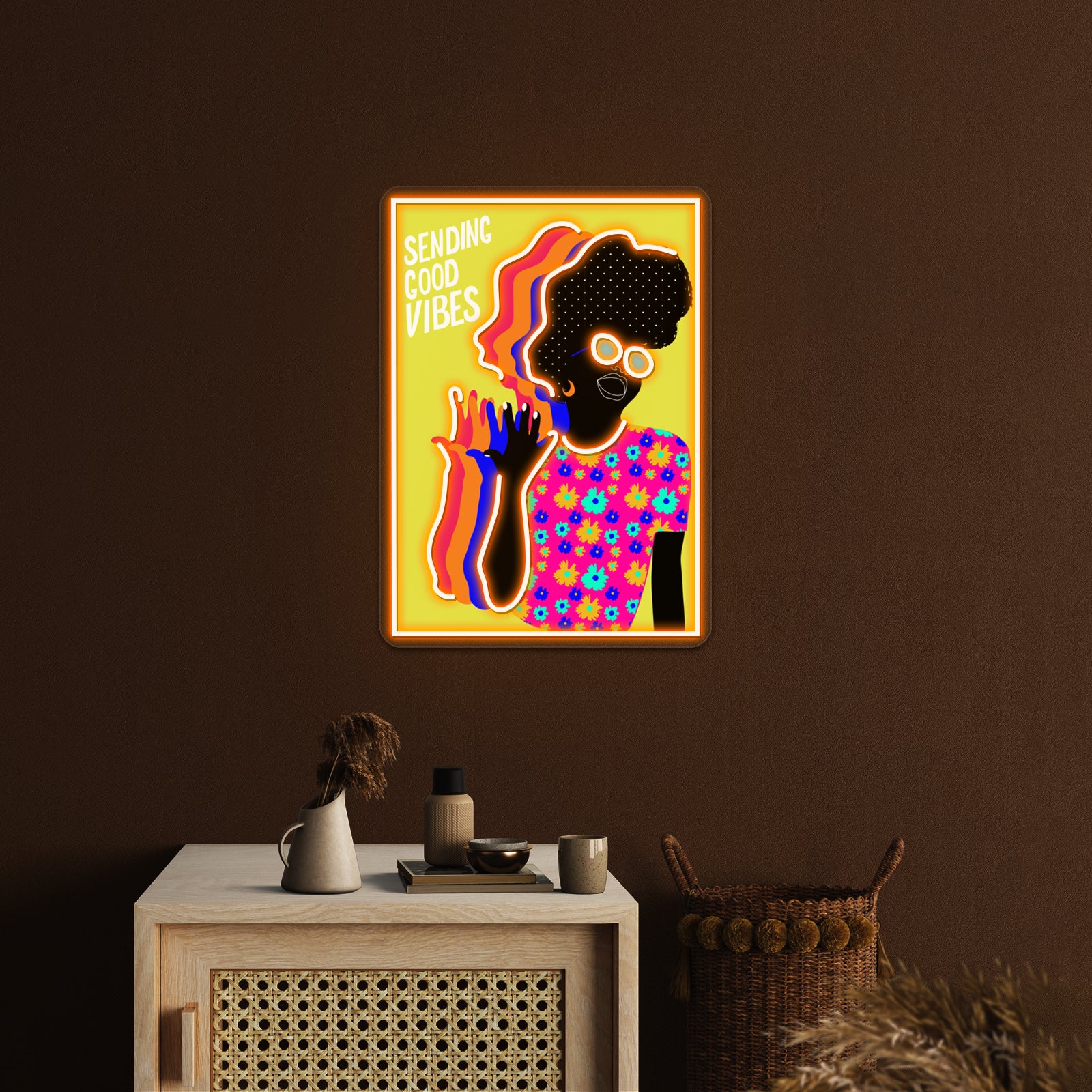 Sending Good Vibes Artwork Custom Led Signs | Shineneon