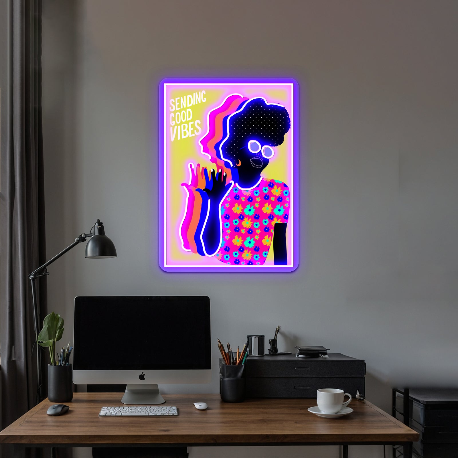 Sending Good Vibes Artwork Custom Led Signs | Shineneon