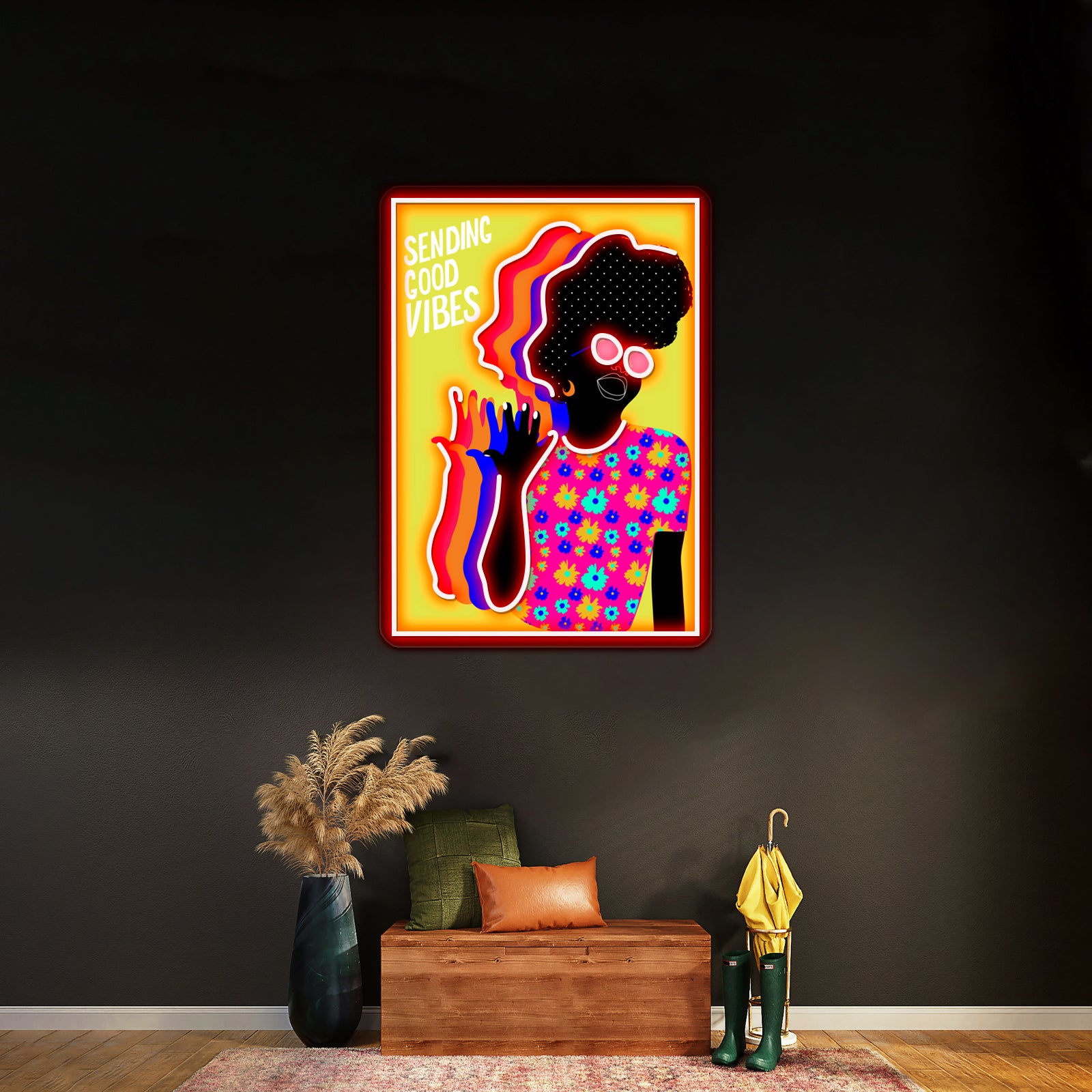 Sending Good Vibes Artwork Custom Led Signs | Shineneon
