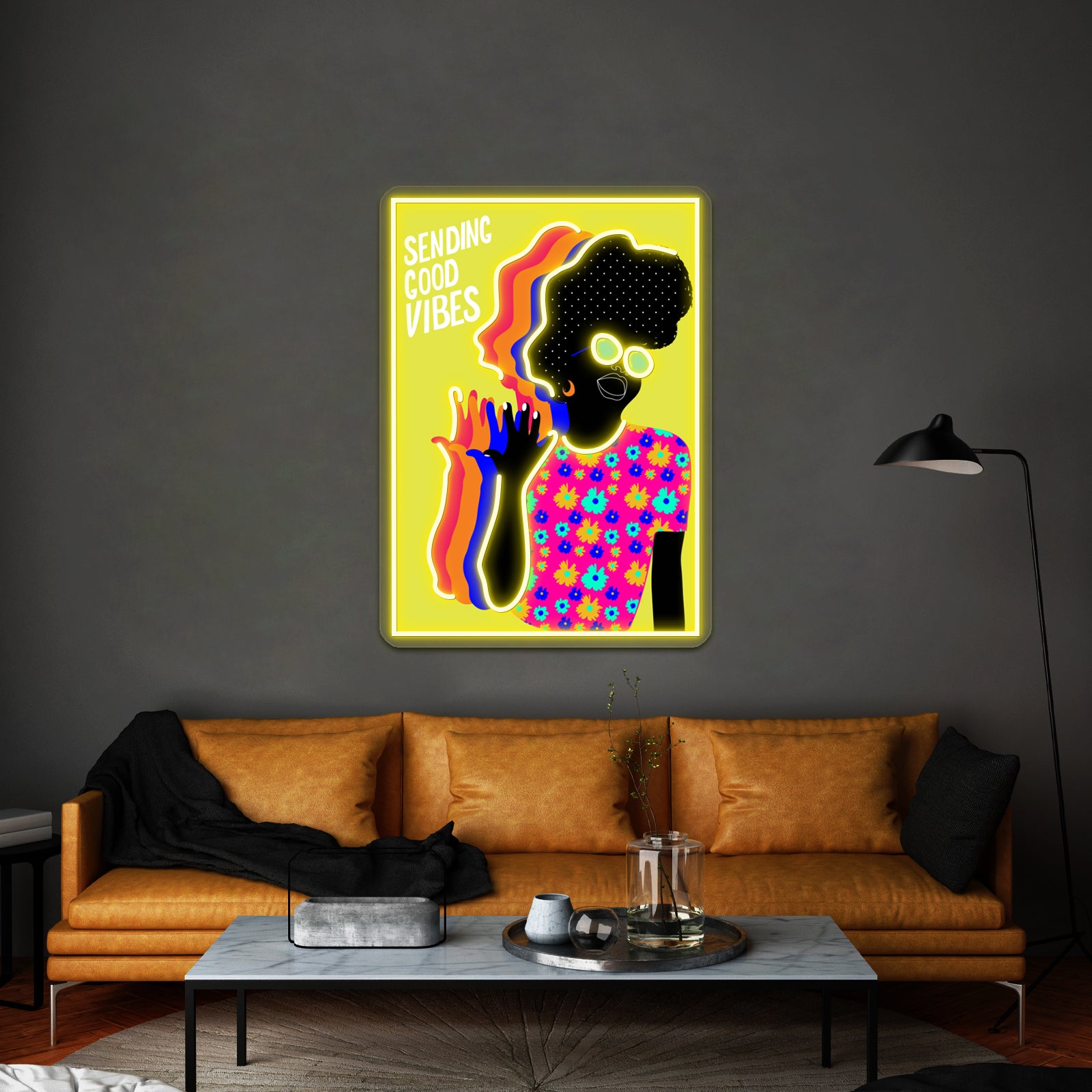 Sending Good Vibes Artwork Custom Led Signs | Shineneon