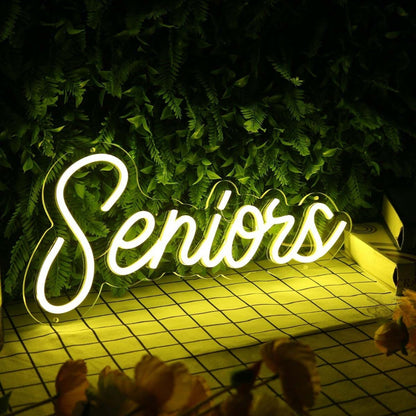 Seniors Yellow Led Neon Sign - Shineneon