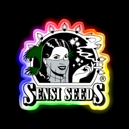 Sensi Seeds Best Seed Bank Hemp Inspired Green Leaf Led Neon Sign Rgb Color - LED neon sign close-up detail